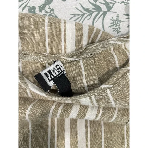 Bundle 100% Linen Tops Women M Ellen Tracy Jones NY Striped Short Sleeve Summer - Picture 8 of 13